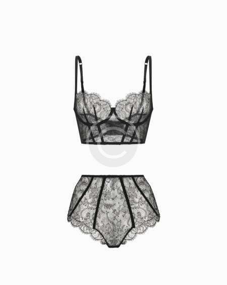 Ensemble transparent noir