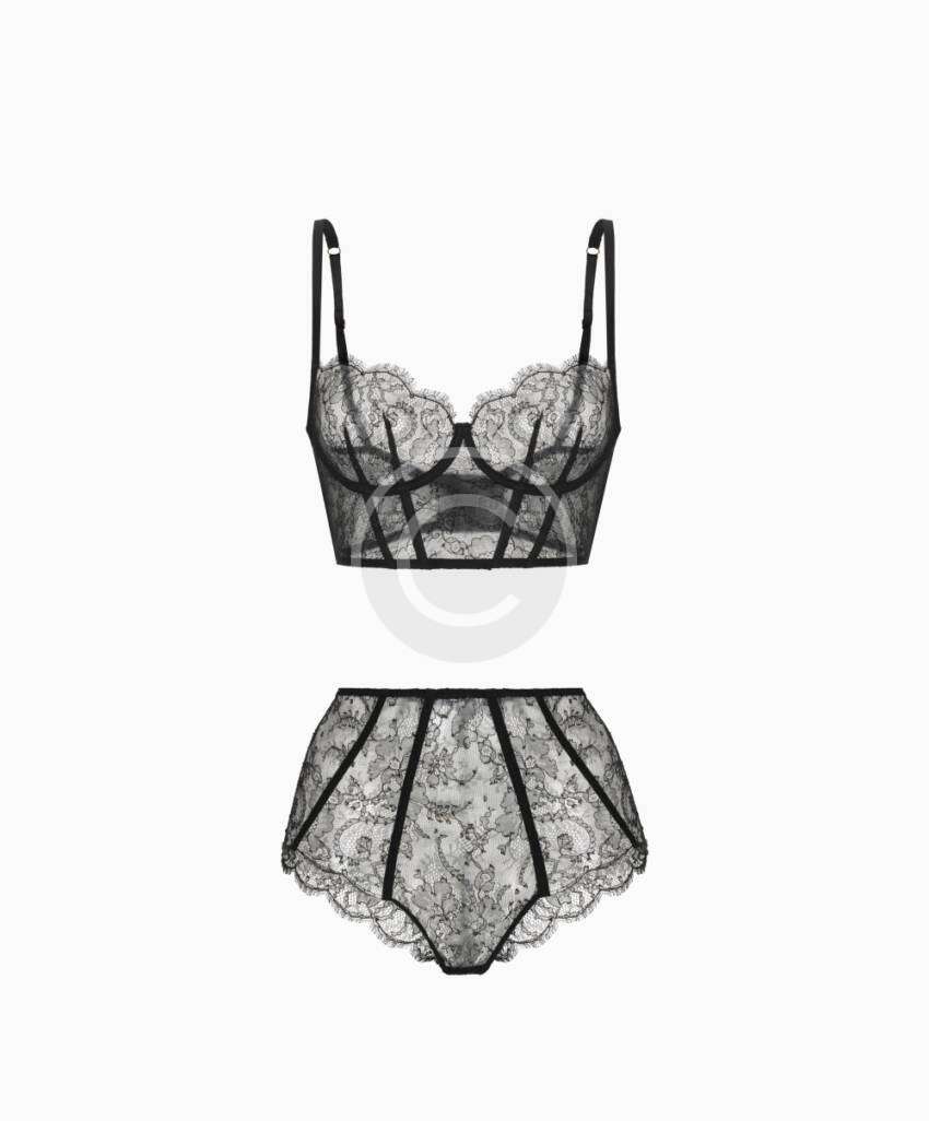Ensemble transparent noir