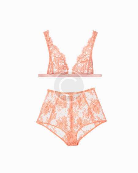 Set deux pièces toile rose